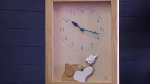 Kicori Nagano Japan Shibainu Wanduhr Brauner Hund Tiere Hand - Bild 6 von 7