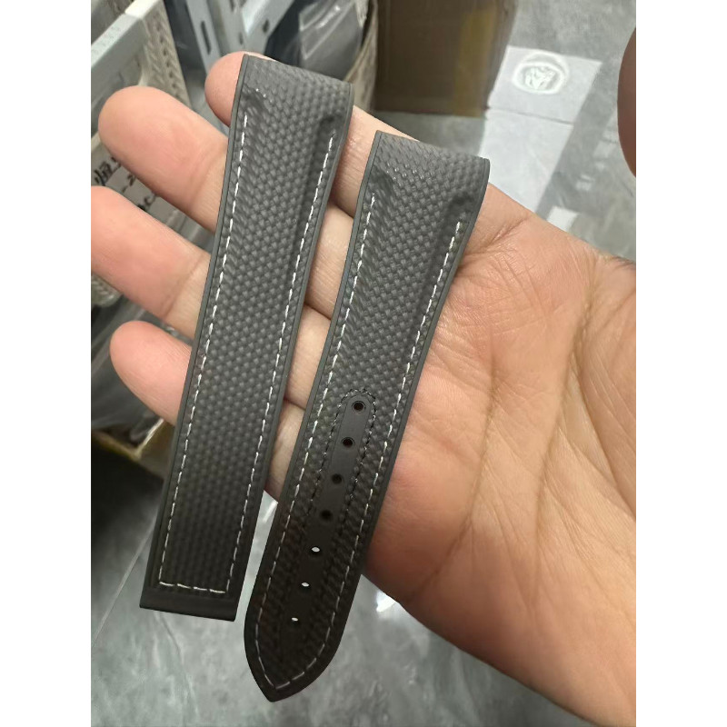 21mm FKM Rubber Watch Strap Fits Omega Seamaster Planet Ocean 600M