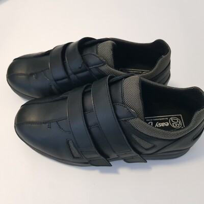 DB Easy B Herren Freizeit Leder Schuh Schwarz Gummisohle UK8 Euro42 US9 Riemchen