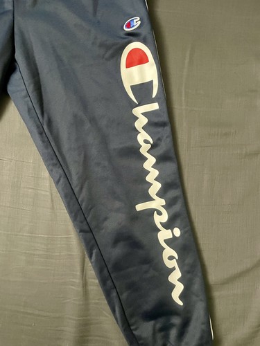 Champion Athletic Track Pants Jogger Sweatpants Black Leg Logo Boys (Size Small) - Picture 3 of 4