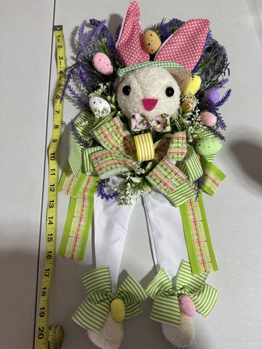 Easter Bunny Wreath Day Front Door Hanging Decoration Spring Decorative Garlands - Picture 3 of 10