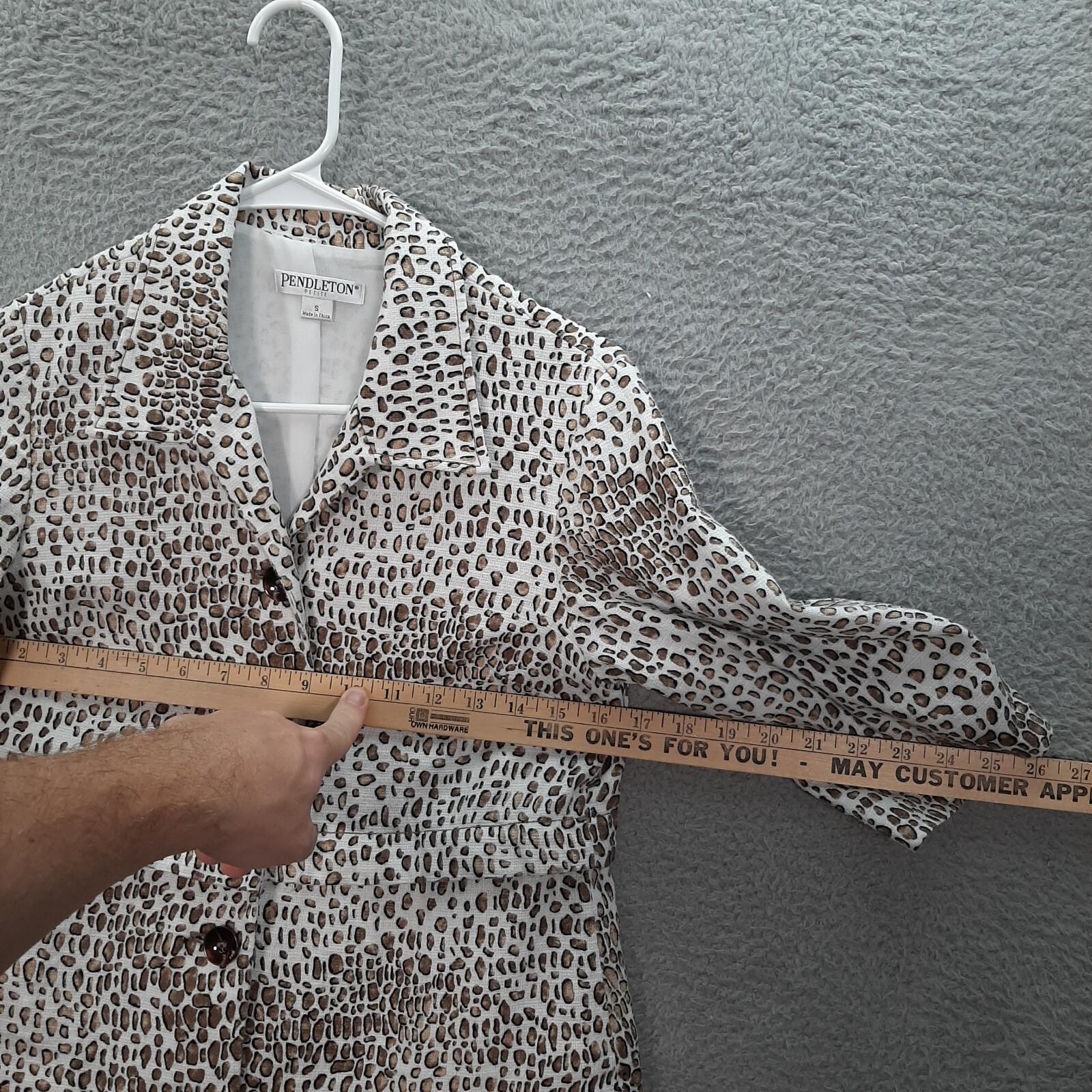 Pendleton Jacket Womens Small White Brown Cheetah… - image 3