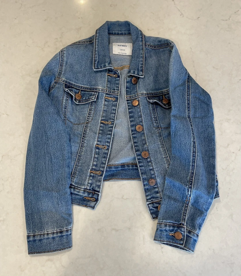 Chaqueta vaquera de segunda mano para niñas, mono corto, camisa de manga larga, chaleco talla L/10 Foto 4 de 4