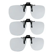 3 Pairs proSPORT  Clip-On Reading Glasses Flip-Up Magnifying Lenses, Lightweight