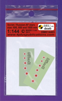 DMK14403 Mark 1 Decals 1:144 Soviet Air Force stars (600, 800, 1000 mm), 2 sets