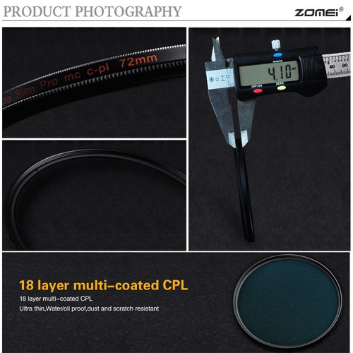 ZOMEI 58mm U-HD Slim MC-CPL Circular Polarizing Filter for Canon Nikon Camera - Picture 7 of 12