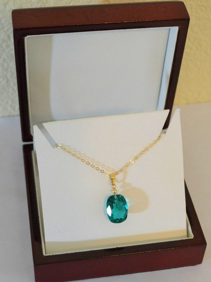 Hermoso Colgante Natural Facetado Turmalina Paraiba Cuarzo Oro Amarillo Hecho a Mano Foto 2 de 4