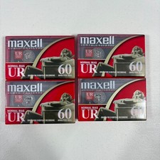New MAXELL Normal Bias UR60 Audio Cassette Tape 60 Minute Lot of 4 Sealed