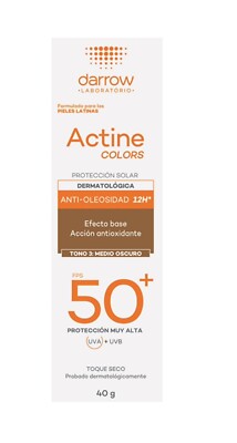 Darrow Actine Colors Fps 50+ Tone 3: Medium Dark 40G Brand New