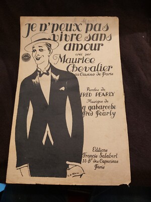 Maurice Chevalier Je Ne Peux Pas Vivre Sans Amour Sheet Music