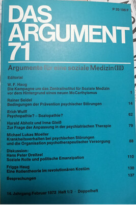 Das Argument. Zeitschrift für Philosophie und Sozialwissenschaften; Nr. 71: Argu