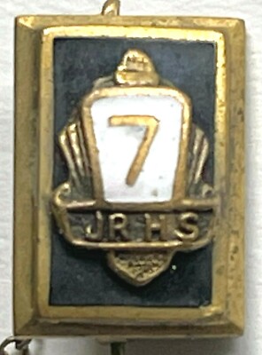 VINTAGE 1957 JUNIOR HIGH SCHOOL #7 METAL AND ENAMEL PIN AWARD
