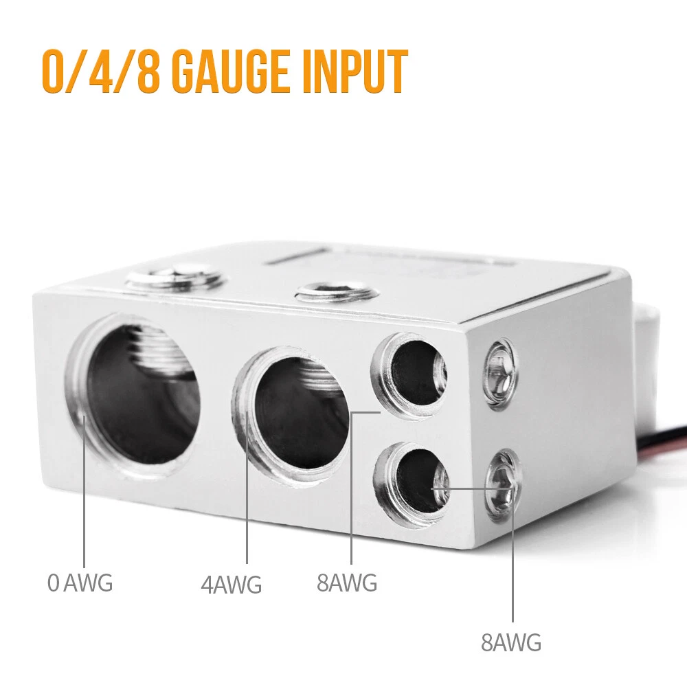  2X Digital Car Battery Terminal Connectors w/ Voltmeter Power Post 0/4/8 Gauge