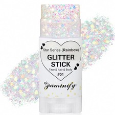 Rainbow White Hair Glitter Stick for Kids,Halloween Mermaid Fairy Costume Body