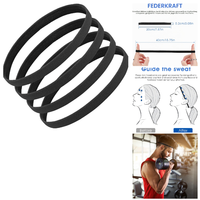 Elastische Sport-StirnbäNder 4 StüCk Rutschfestes Mini Haarband Schwarz
