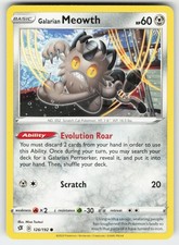Galarian Meowth 126/192 Common Rebel Clash Pokemon Near Mint