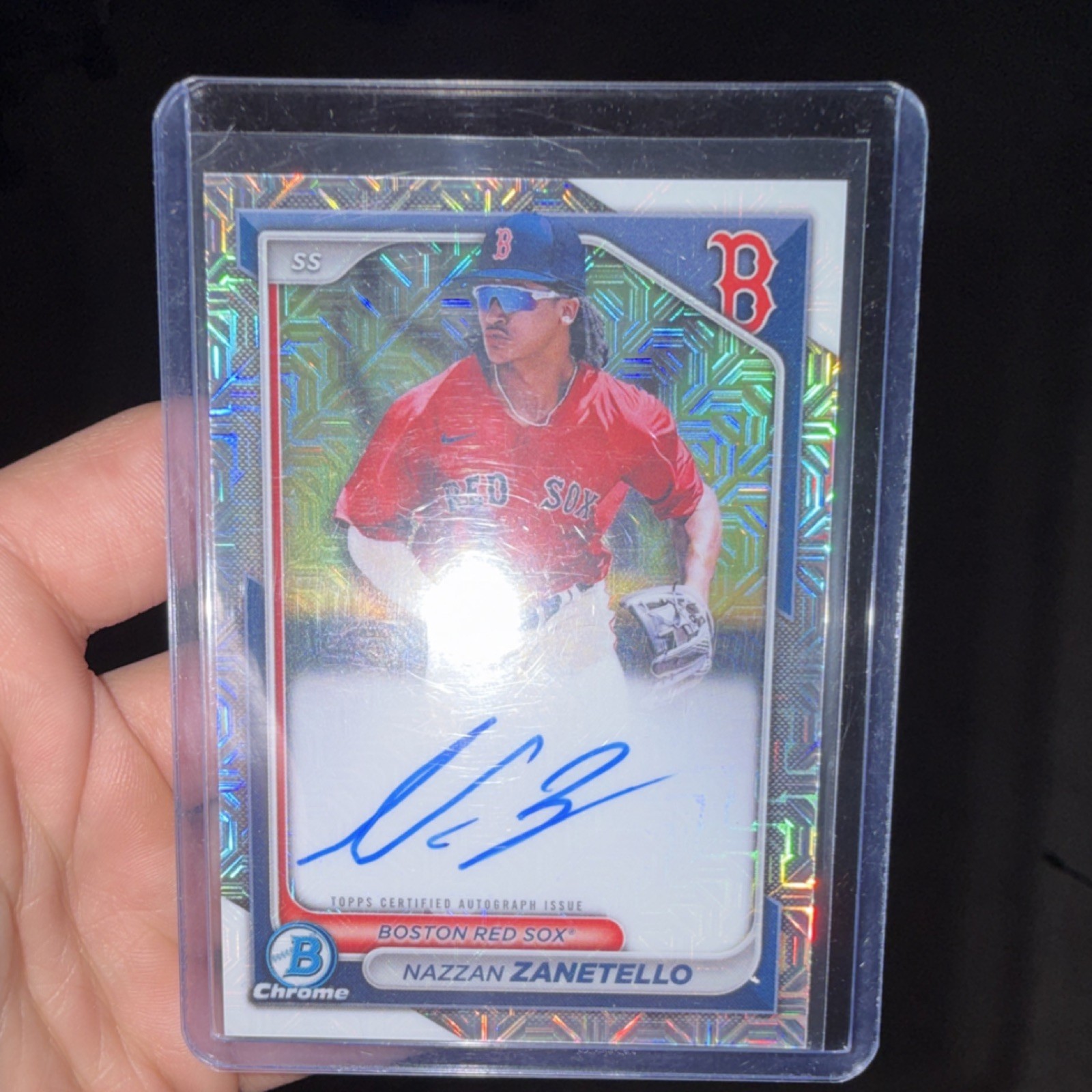 2024 Topps Bowman Chrome Mega Box Rookie Auto Nazzan Zanetello #BMA-NZ Red Sox