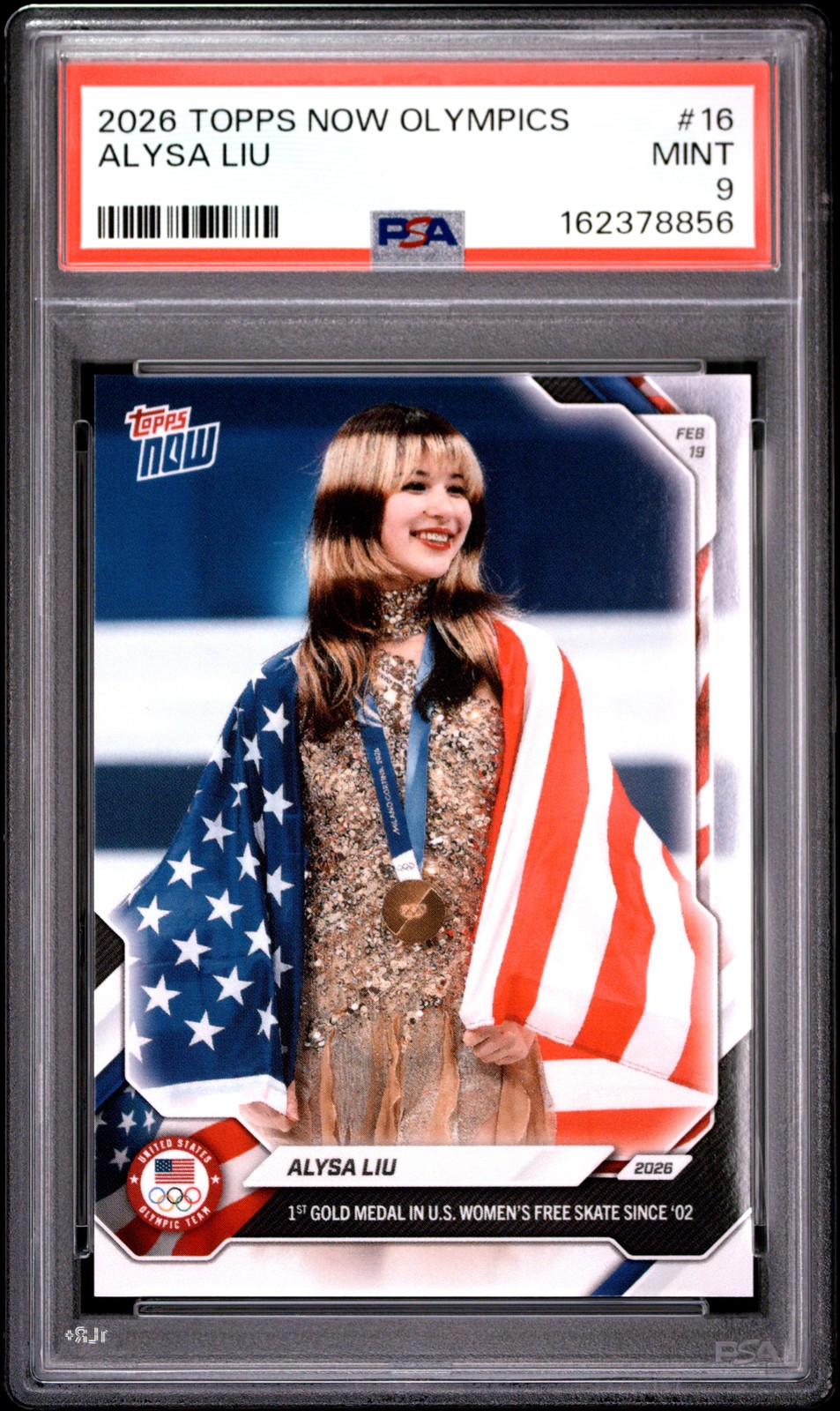 2026 TOPPS NOW 2026 OLYMPICS #16 ALYSA LIU PSA 9
