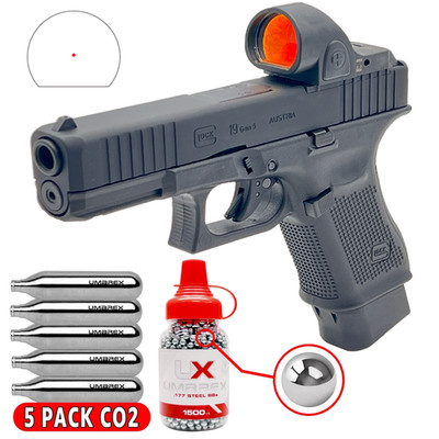 Umarex Glock 19 MOS .177 Cal Air Pistol Blowback + Optic, BBs