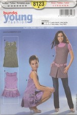 Burda Sewing Pattern 8123 EASY Dress Pinafore Gymslip Drop Waist Size 6 - 18 NEW