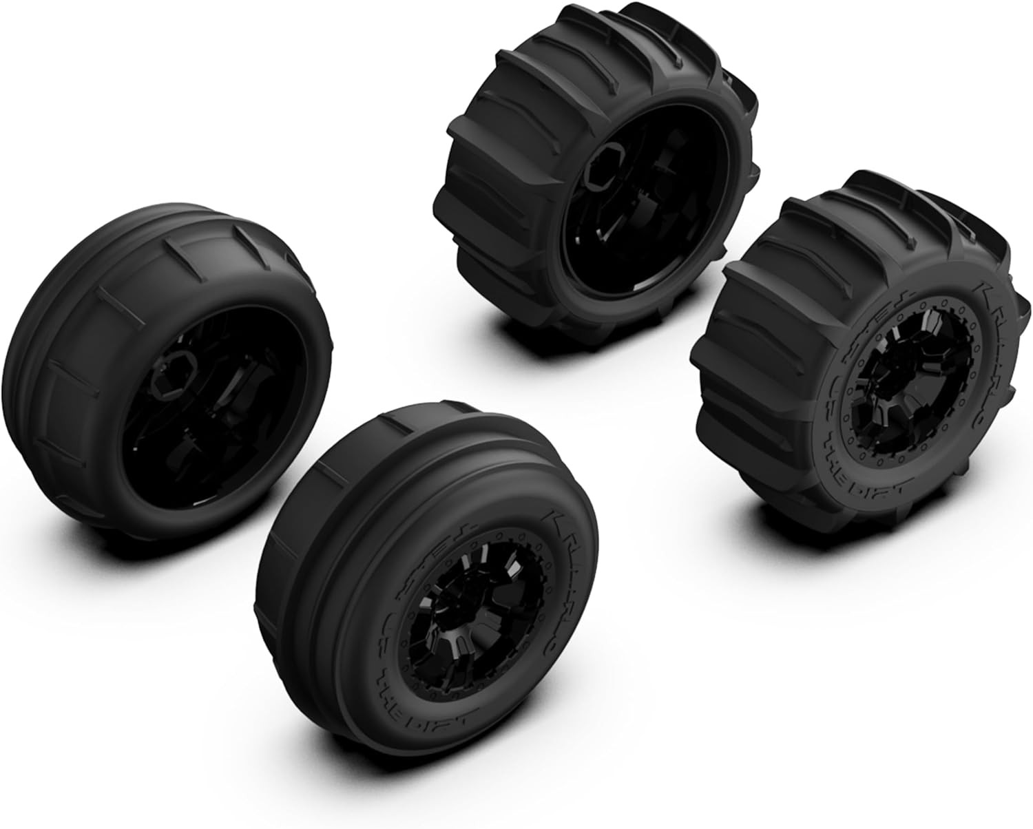 RC Paddle Tires, 4PCS Off Road Snow Sand Rubber Tires Hexagon(Side to Side) 12mm