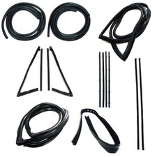 Door Seal Window Sweeps Channel Kit, With Trim Groove, Large Rear Window for