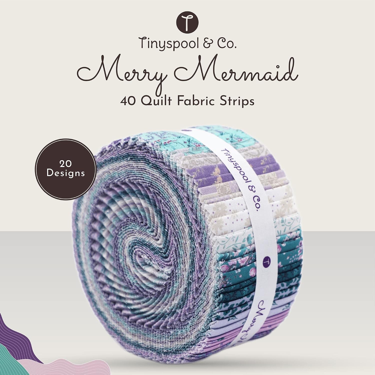 Tinyspool & Co.'s Twirlie Roll 40 Precut Quilting Fabric Strips for Quilting Sup - second product detail image