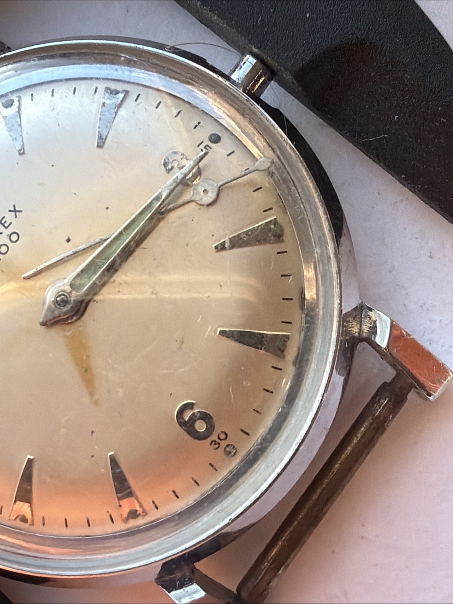 AV68 VTG Mens Timex 100 Mechanical Vintage Manual Watch Parts Repair Restoration View 6