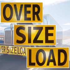 3 Pack Anti-scratch Oversize Load Signs for Trucks, Large Signage, Yellow