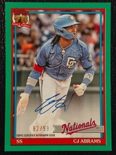2026 Topps Series 1 CJ Abrams 1991 35th Anniversary Auto Green /99