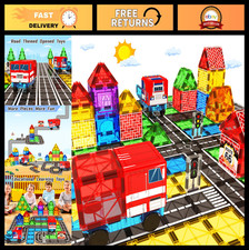 Magnetic Building Blocks Road Car Set for Kids - STEM Educational Toys 3-7 Years