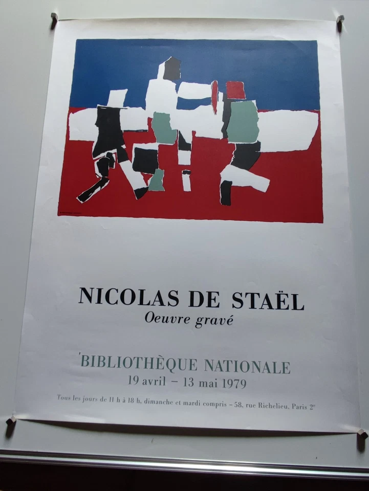 Nicolas De Staël Affiche Exposition 1979 Bibliothèque Nationale Exhibition - Photo 2/4