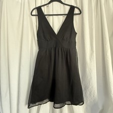 Black Forever 21 V Neck Short Dress Y2K Medium Open Back New NWT