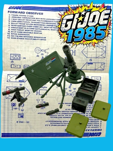 Hasbro Vintage 1985 GI Joe ARAH Forward Observer Mortar Playset w Blueprints