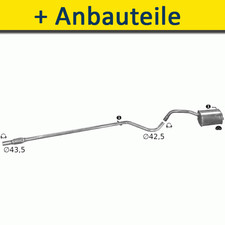 Auspuff Auspuffanlage für FIAT PANDA II FLIEßHECK 1.1 1.2 54/60PS 2003-2012