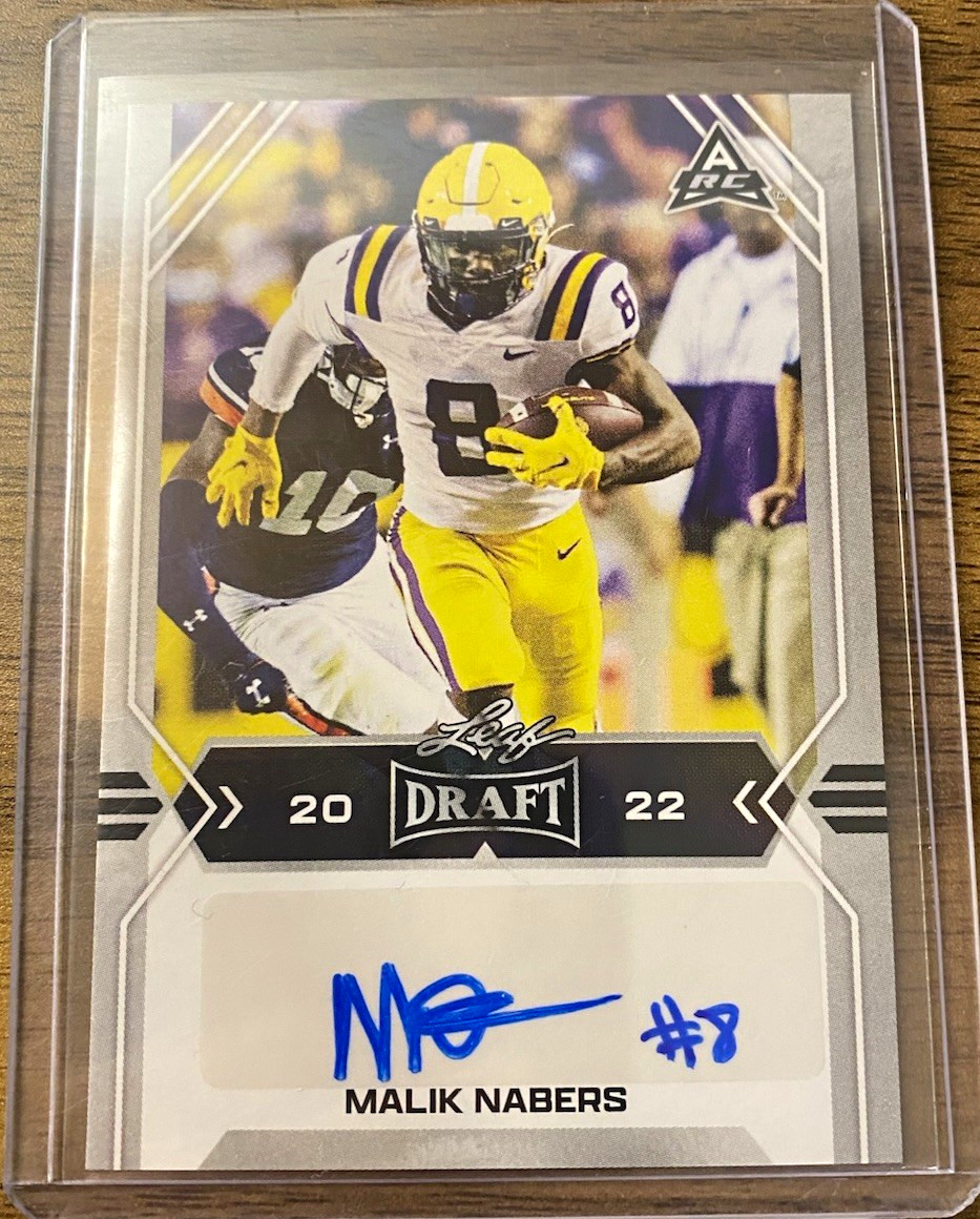2022 Leaf Draft Malik Nabers Auto RC LSU Tigers #BA-MN1