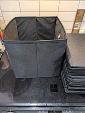 10 Gray Fabric Foldable Storage Cube Bin w/ Handles Solid Square 12x12x12