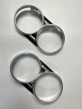 1966 Chevelle El Camino Headlight Bezels Black Aluminum Lh Rh Pair B Grade