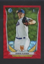 2014 Bowman #BCP22 Chris Flexen Chrome Prospects Red Wave Refractors #/25