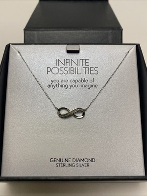 Unendliche Möglichkeiten Halskette 18'' feine Kette Sterlingsilber & echte Diamanten