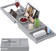 Foldable Bathtub Caddy Tray for Tub,Expandable Bath Table Trays,Premium Bathr...