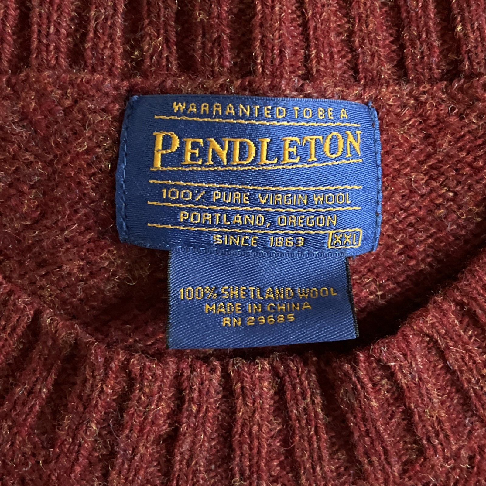 Pendleton Shetland Wool Pullover Sweater XXL Burg… - image 2