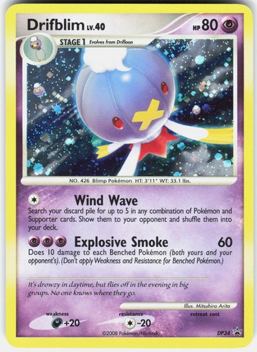 Drifblim DP34 Holo Promo Diamond and Pearl Promos Pokemon Lightly Played