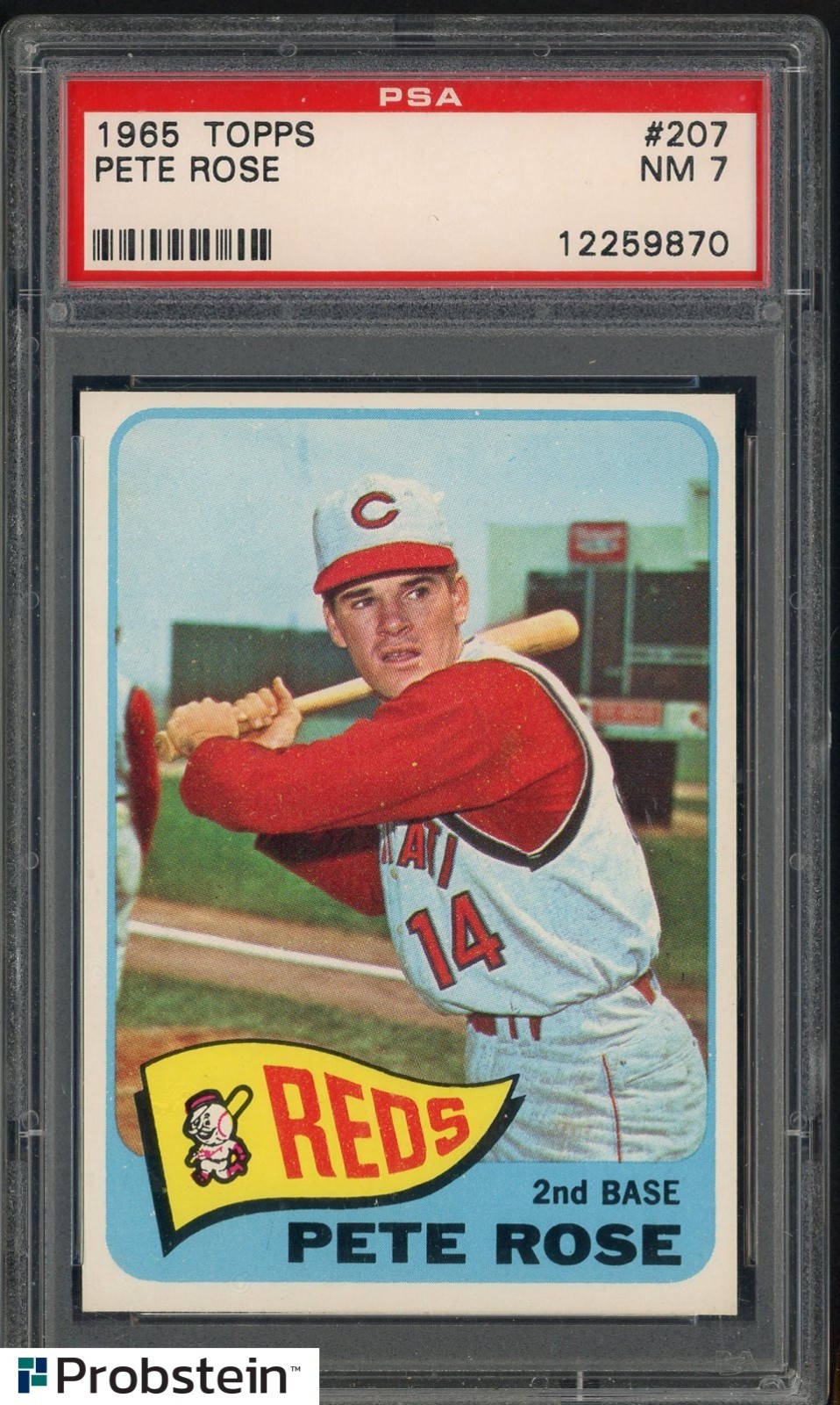 1965 Topps #207 Pete Rose Cincinnati Reds PSA 7 NM