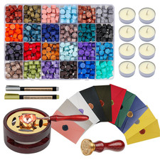 Wax Seal Kit, Premium Wax Seal Stamp Kit with 24 Colors 624 Pcs Beads, Metallic
