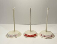Lot of 3 New White Off-White Barbie Doll Plastic Straddle Display Stands Mattel