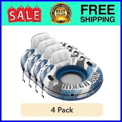 (4 pack) Intex River Run 1 - Inflatable Floating Water Tube with Quick Connects