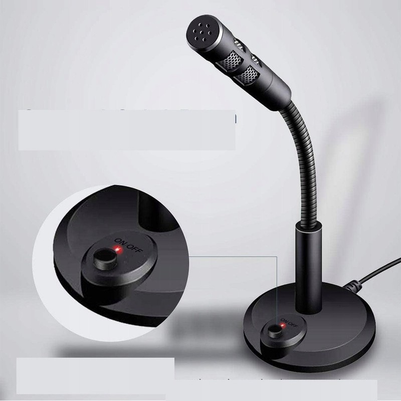 USB Mini Computer Condenser Microphone Stand Recording Mic For Laptop PC