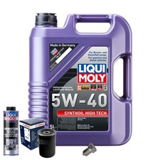 Motoröl 5W40 LIQUI MOLY 5L+BOSCH Ölfilter+Spülung+Ölablassschraube
