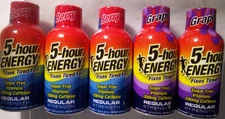 5-Hour ENERGY Shot Regular Strength 1.93 oz 5 Count Quick Energy Boost FREE S/H!